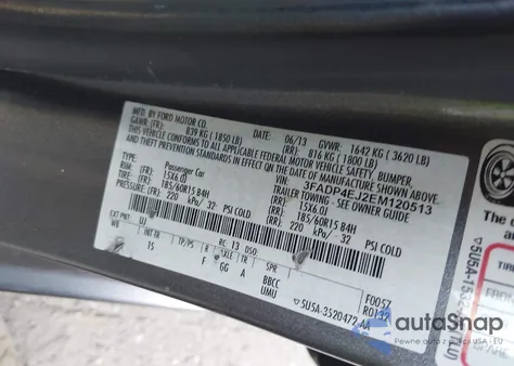 2014 Ford Fiesta Se из США, поврежденный, VIN 3FADP4EJ2EM120513